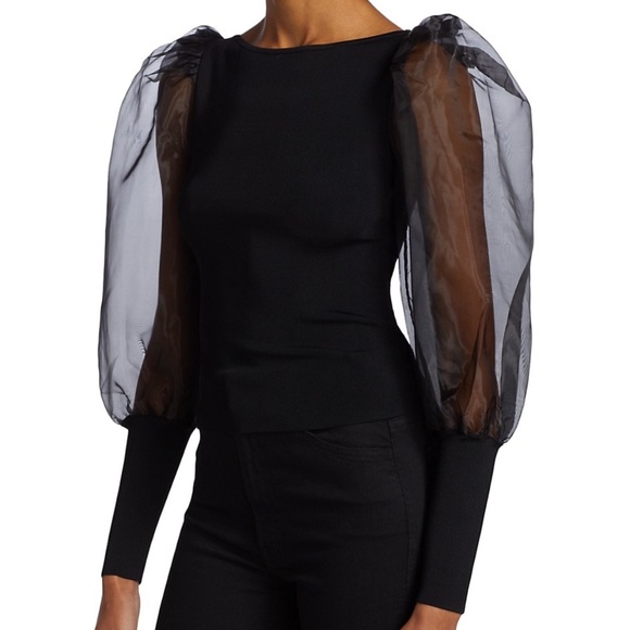 Abella Puff Sleeve Square Neck Sweater - Picture 4 of 16